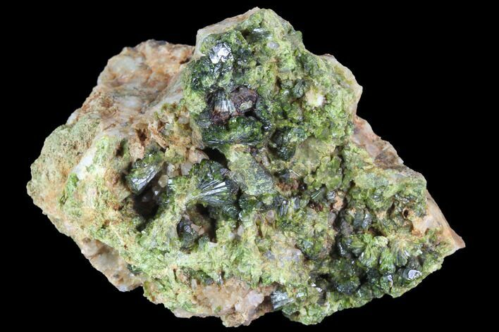 Green Epidote Crystal Cluster - Morocco #91199